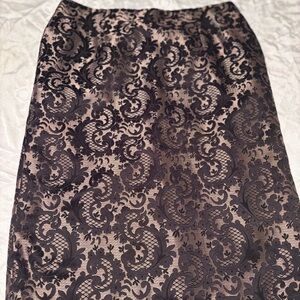 Worthington Black and Brown Patterned Pencil Skirt